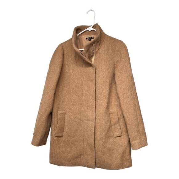 J. Crew City Coat Tan size 0 Wool - Picture 3 of 4